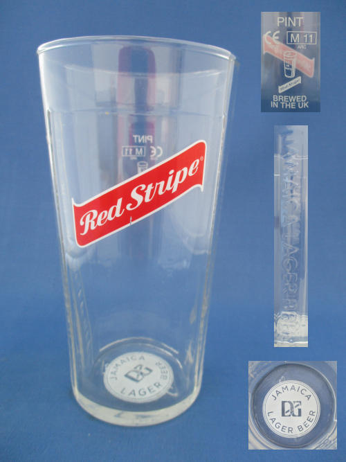 Red Stripe Beer Glass